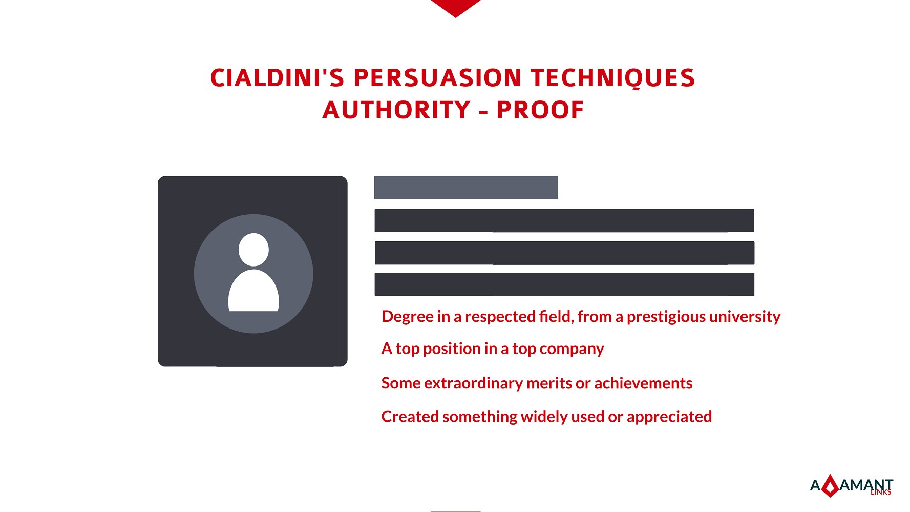 Adamant Links - Cialdini's Persuasion Techniques - Authority: Proof