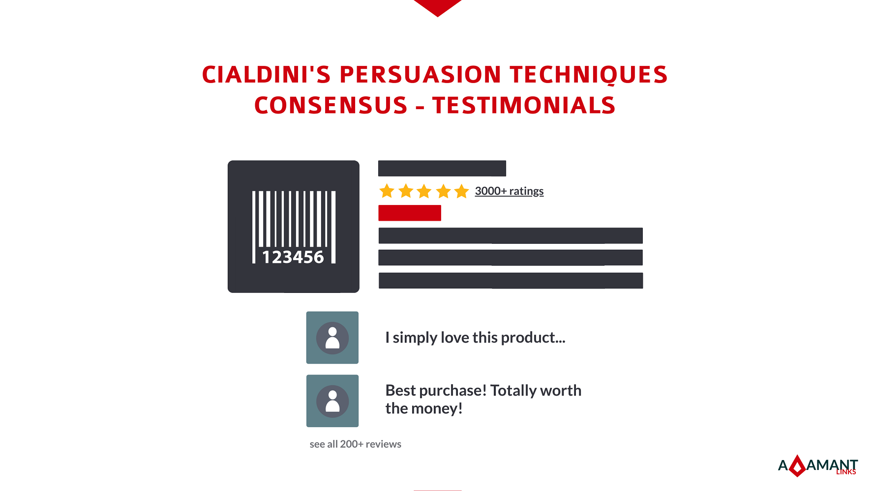 Adamant Links - Cialdini's Persuasion Techniques - Consensus: Testimonials